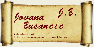 Jovana Busančić vizit kartica